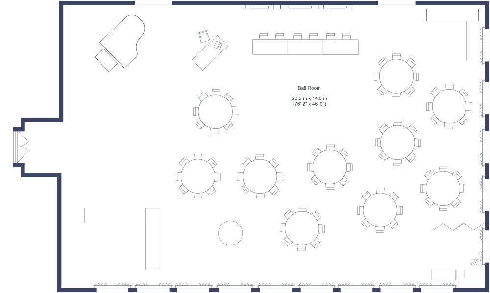Classic Wedding Venue Layout Idea in 2D