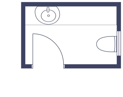 Vom Meer inspirierte Gästetoilette