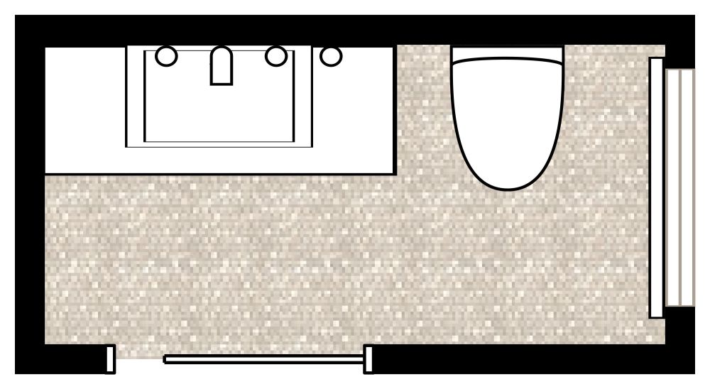 Idee für eine stilvolle Gästetoilette 2D Grundrisse