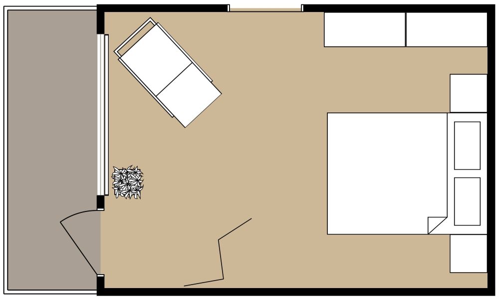 Simple Bedroom Design 2D Floor Plan