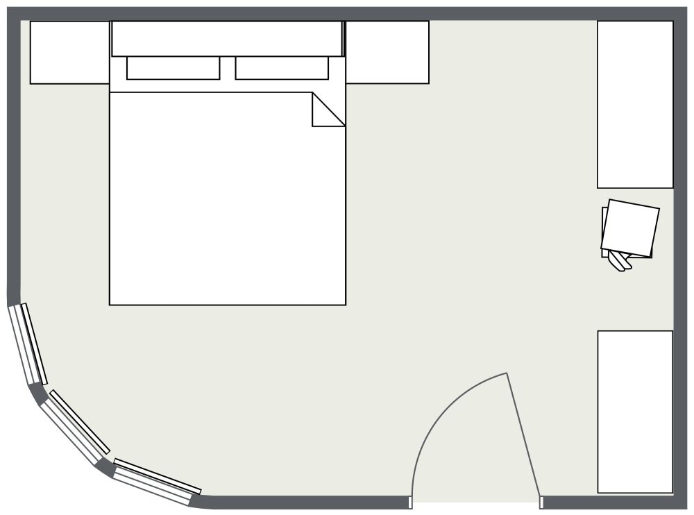 Teen Boy Bedroom Idea 2D Floor Plan