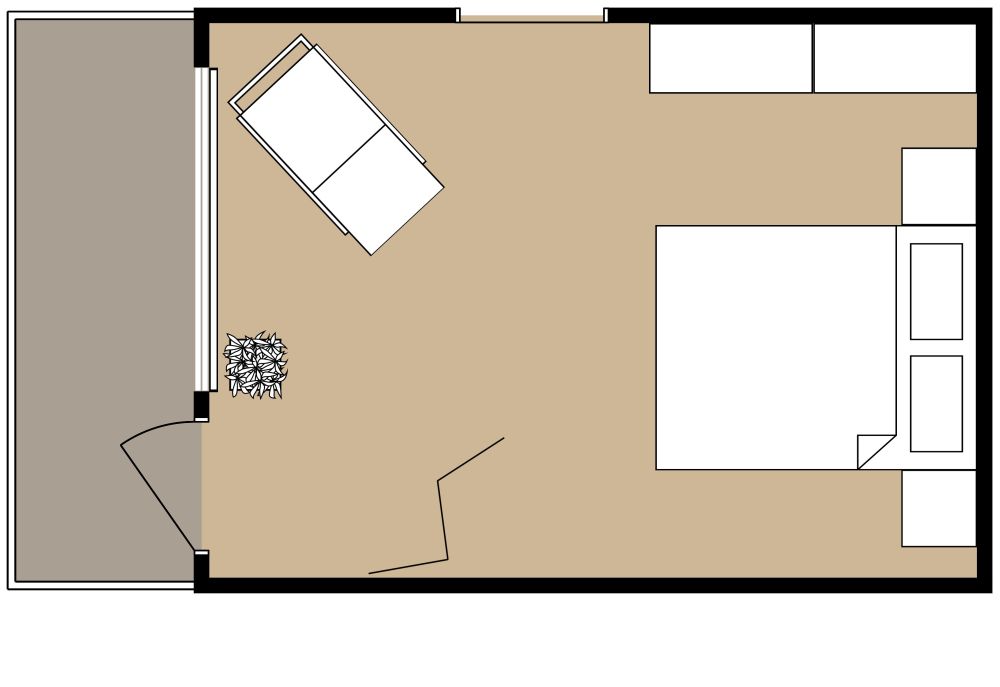Einfaches Schlafzimmerdesign 2D Grundrisse
