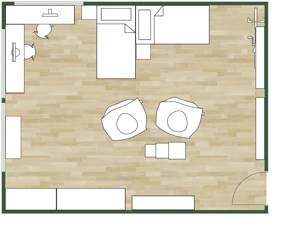 Jugendzimmer für Gamer 2D Grundrisse