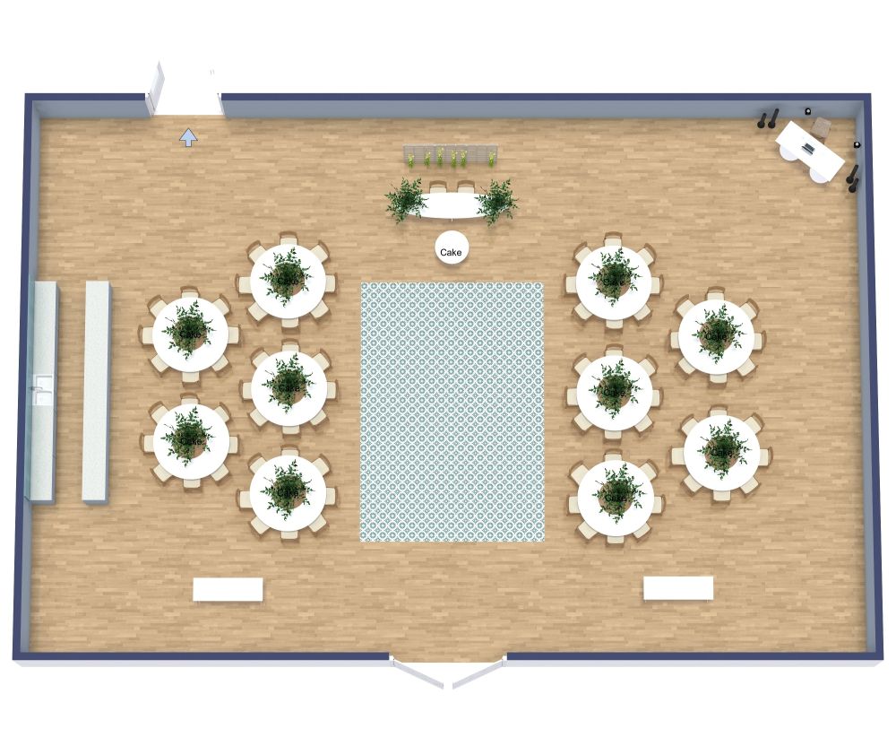 Wedding Floor Plan with Bar and Dance Floor