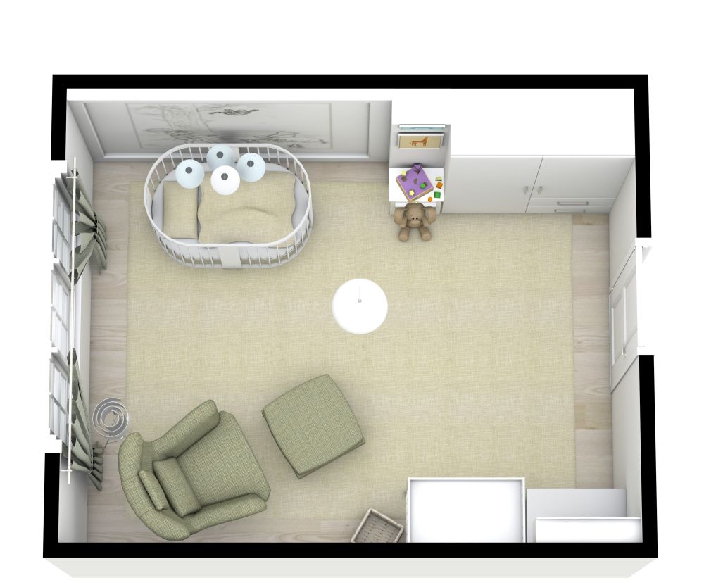 Neutrales Kinderzimmer-Layout