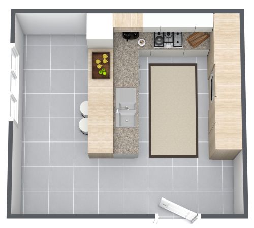 U-förmige Küche mit Frühstücksbar