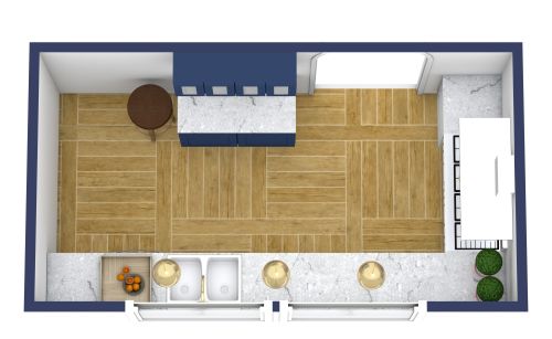 Layout für eine L-förmige Galeerenküche
