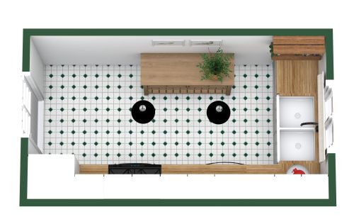 Galeerenküche im Landhausstil