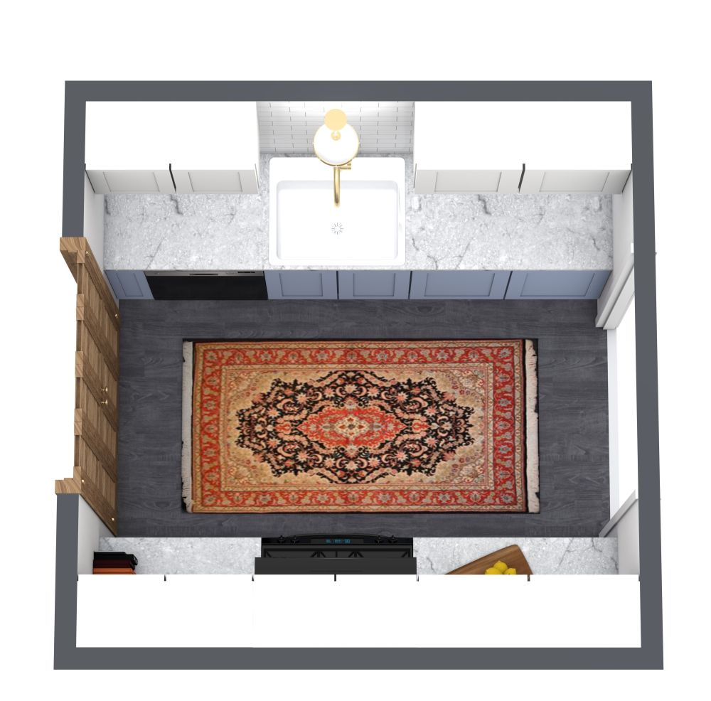 Idee für eine kleine zweizeilige Küche