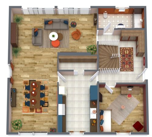 Grundriss für ein Familienhaus mit 5 Schlafzimmern