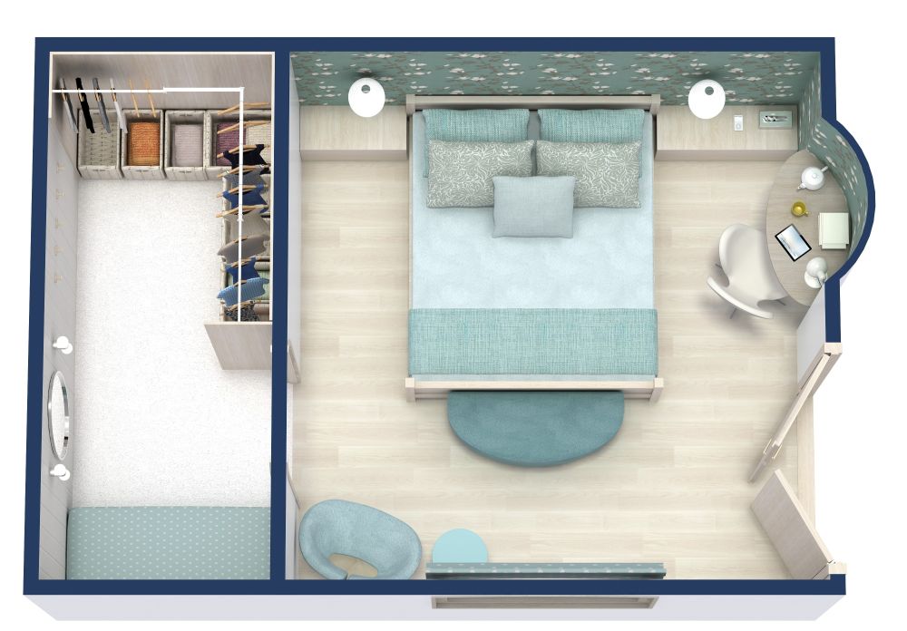 Primary Bedroom Layout with Walk-in Closet