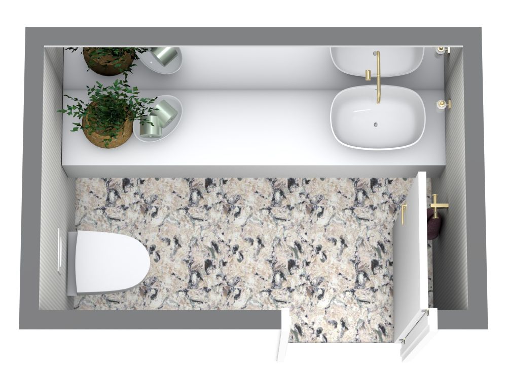 Grundriss-Design für eine Gästetoilette