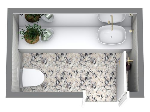 Grundriss-Design für eine Gästetoilette