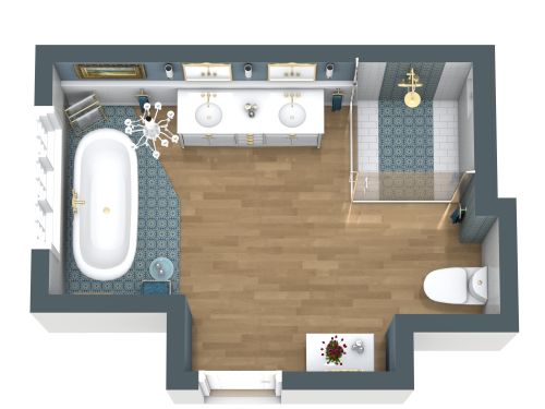 Badezimmer im traditionellen Design