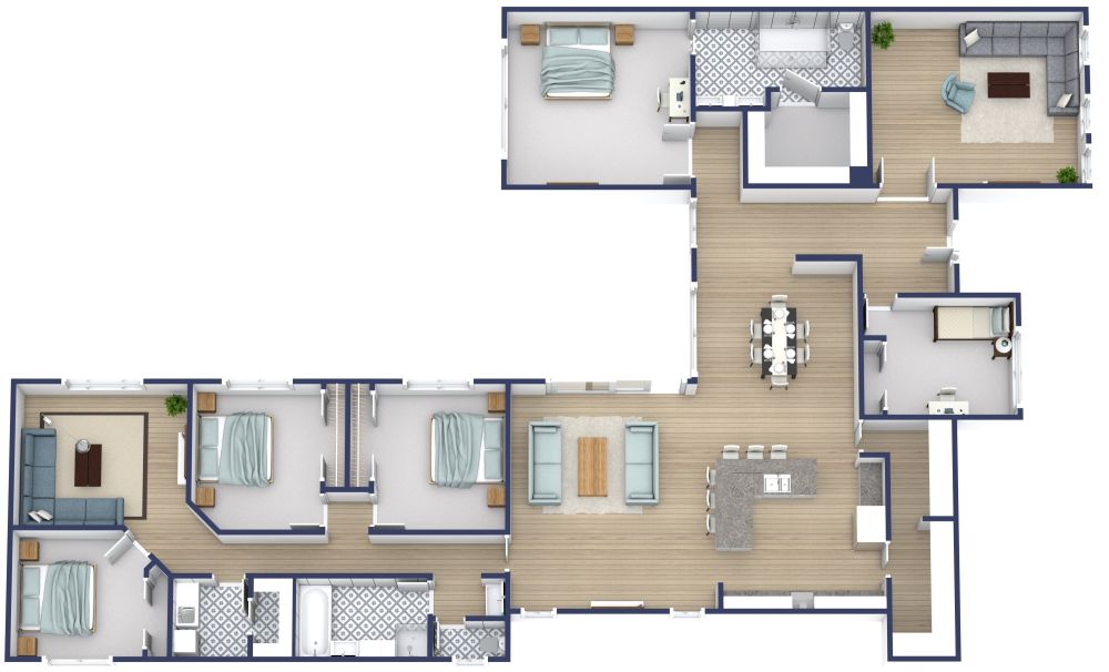 Geräumiger Grundriss mit zwei Wohnzimmern