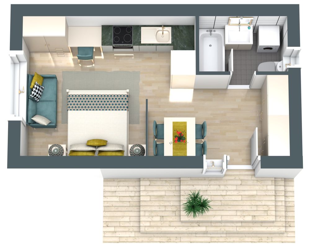 Gemütliches Tiny House Layout