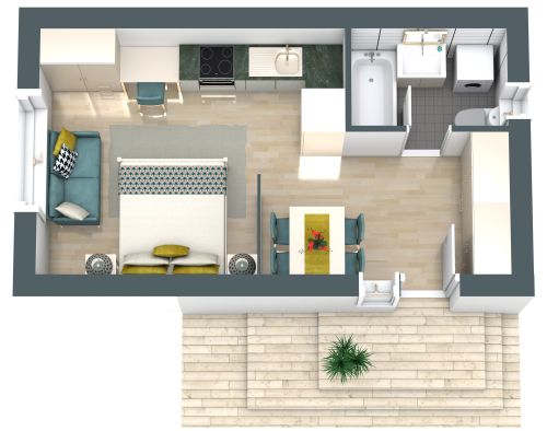 Gemütliches Tiny House Layout