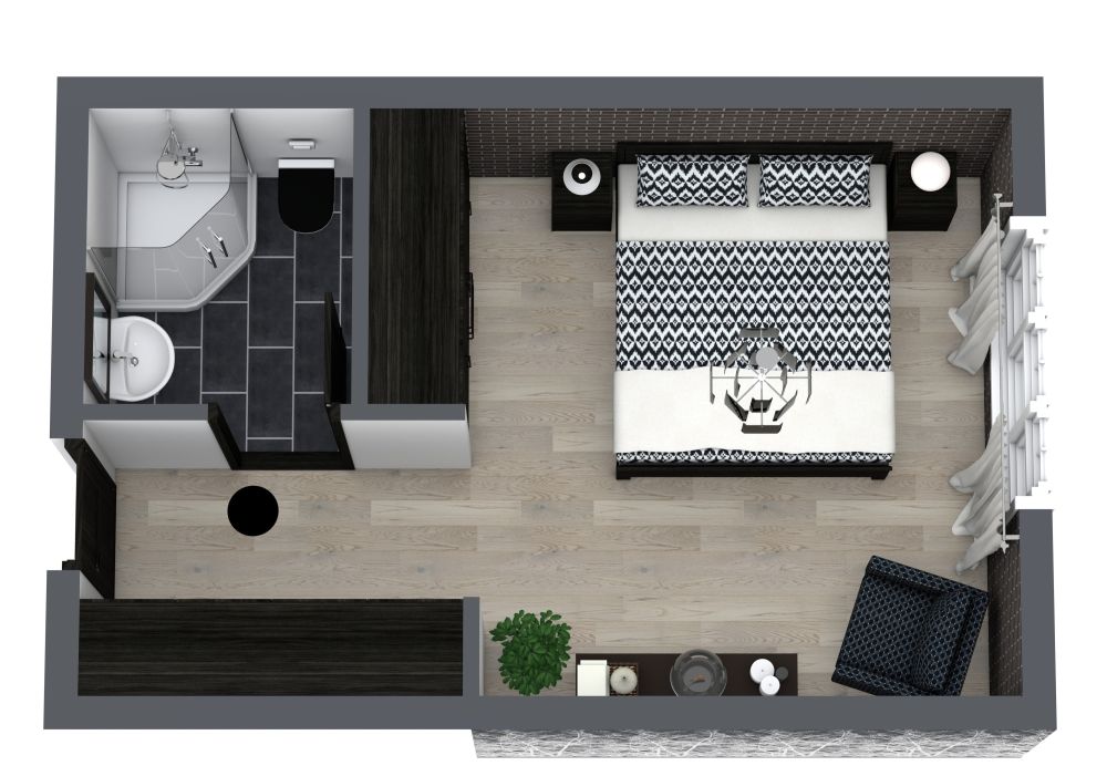 Schlafzimmer mit eigenem Bad