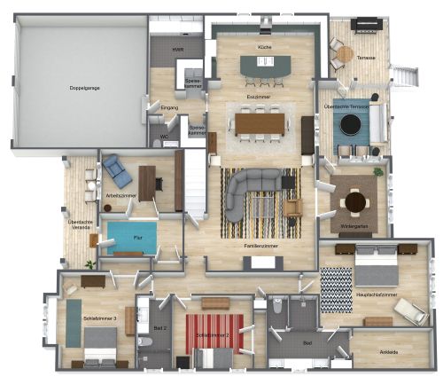 Großes Haus mit 3 Schlafzimmern und Doppelgarage