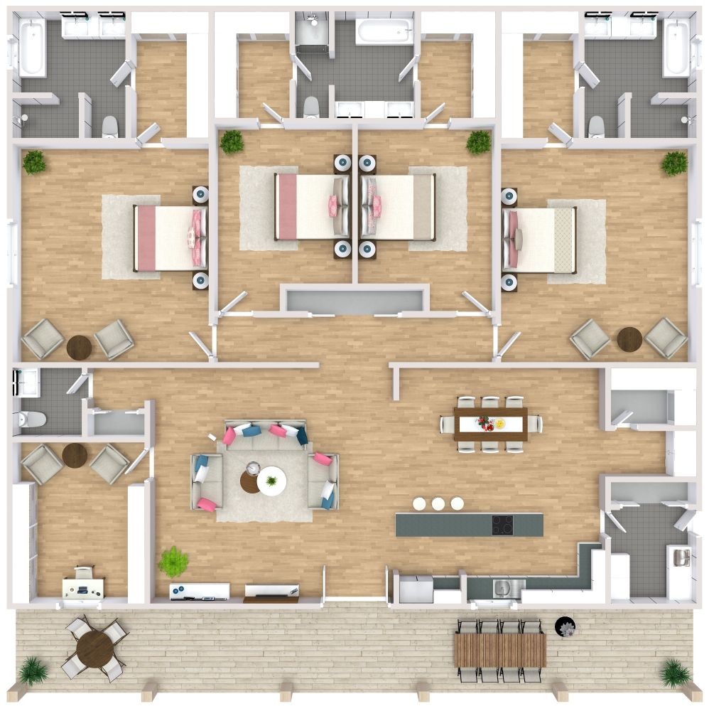 Haus mit 4 Schlafzimmern und 1 Arbeitszimmer