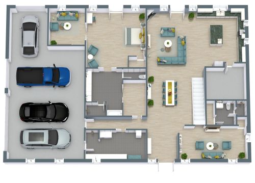 2-stöckiges Haus mit 4 Schlafzimmern und großer Garage