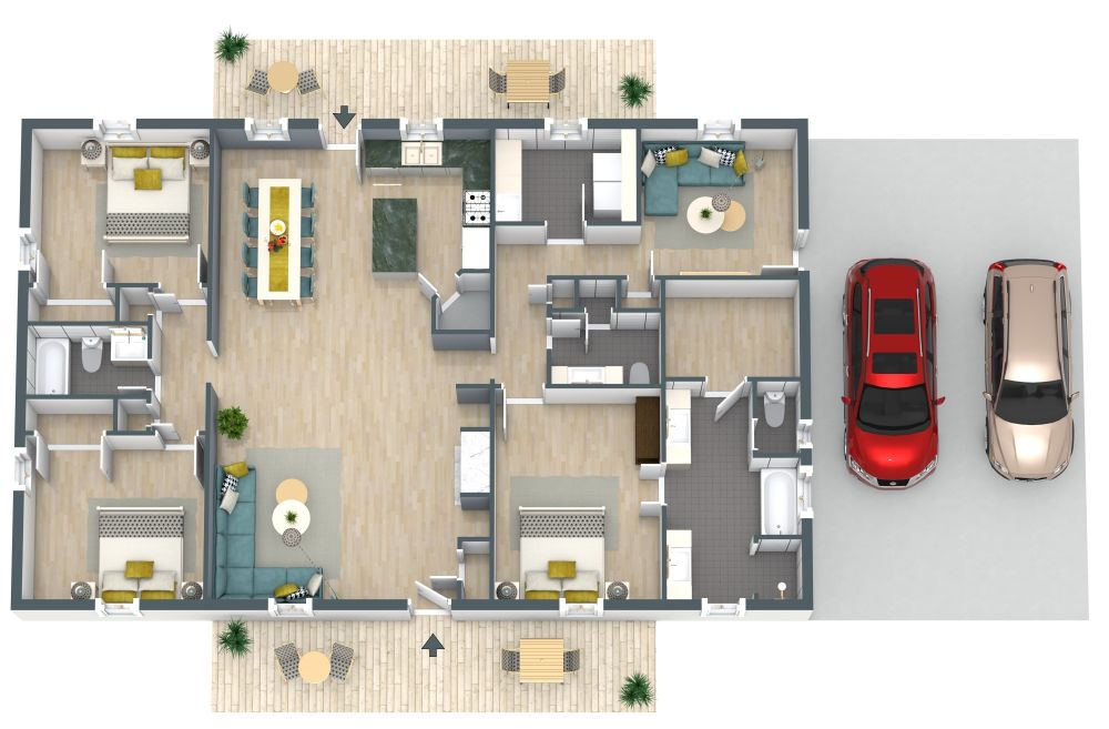 Modernes Haus mit 3 Schlafzimmern und 3 Bädern