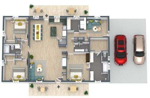 Modernes Haus mit 3 Schlafzimmern und 3 Bädern