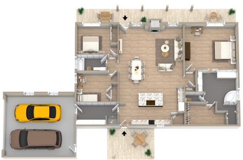 Hausplan mit 3 Schlafzimmern