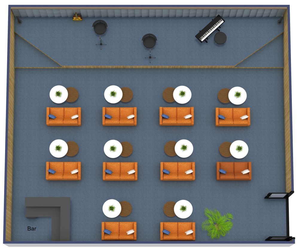  Cozy Concert Hall Plan with Sofa Seating