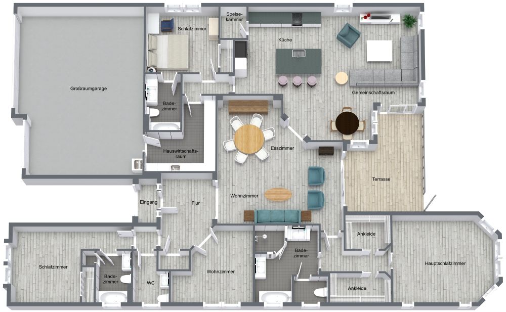 Haus mit 3 Schlafzimmern und Garage für 3 Autos