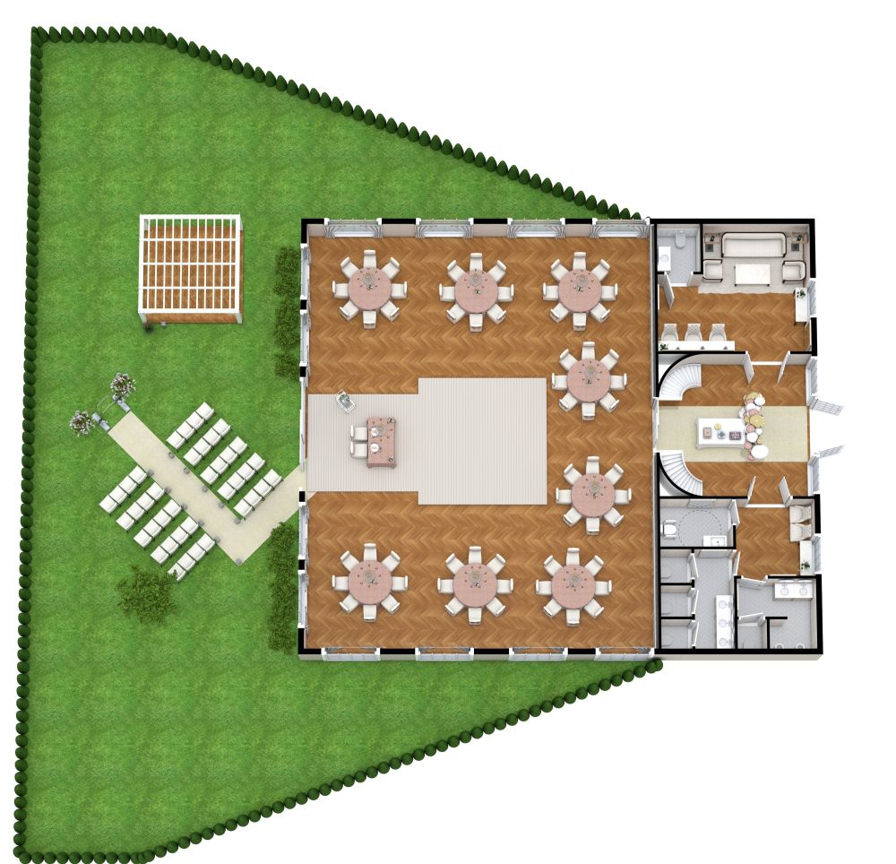 Große Hochzeitslocation mit Außenbereich und Hochzeitssuite