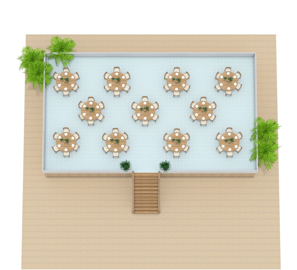 Grundriss für eine Strandhochzeit