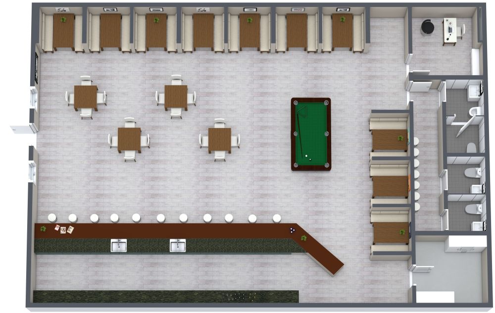 Bar mit Billardtisch