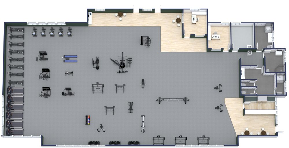 Fitness-Studio mit PT-Büros