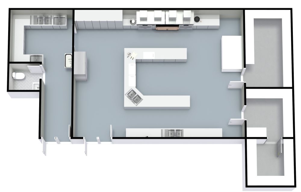 Küchen-Grundriss eines Restaurants