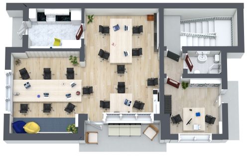 Layout für ein Büro