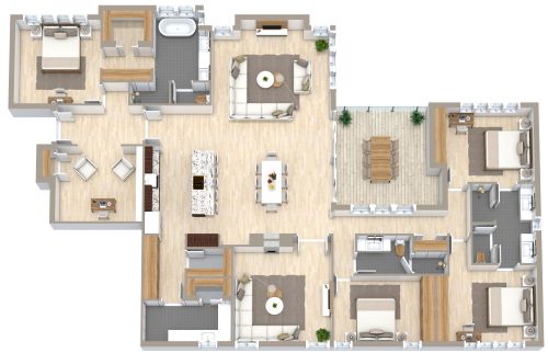 5 Bedroom Apartment Layout