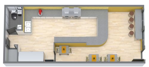 Grundrissidee für eine Restaurantküche