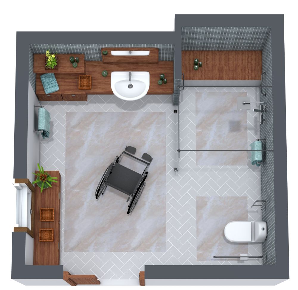 Barrierefreies Badezimmer-Layout