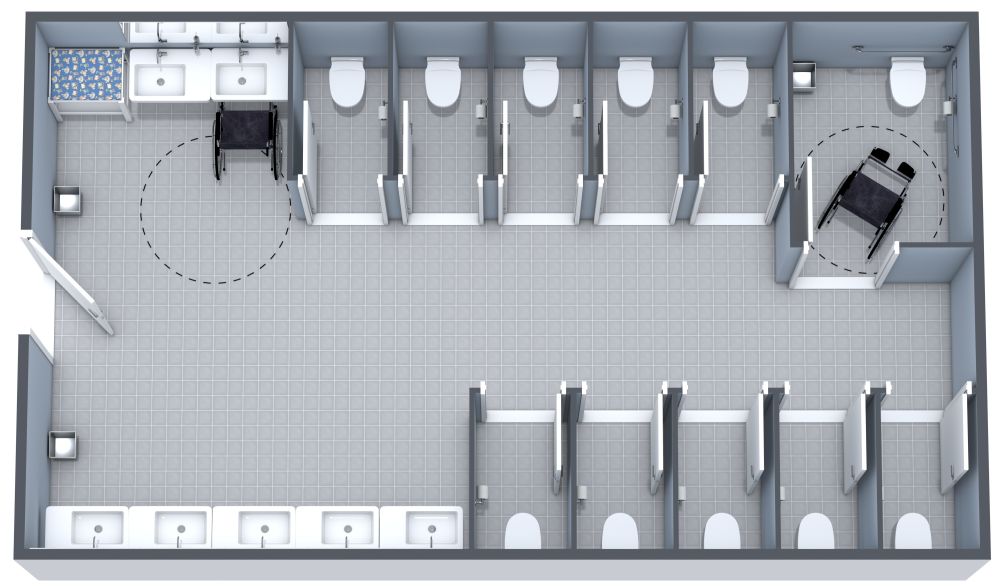 ADA Bathroom Layout For Women