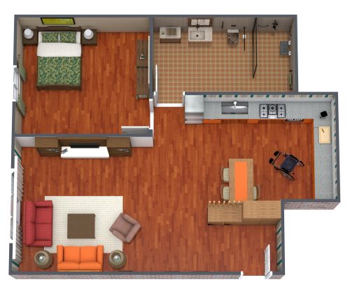 Floor Plan with Wheelchair Accessible Bathroom