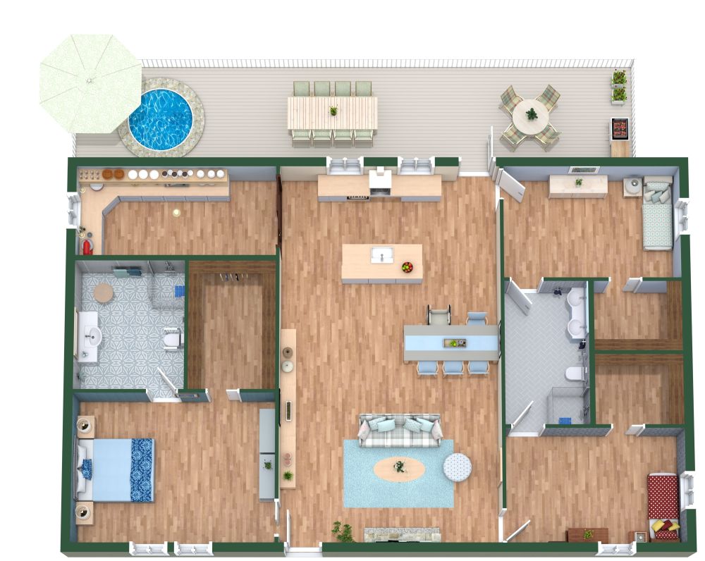 3 Bedroom Handicap Accessible Floor Plan