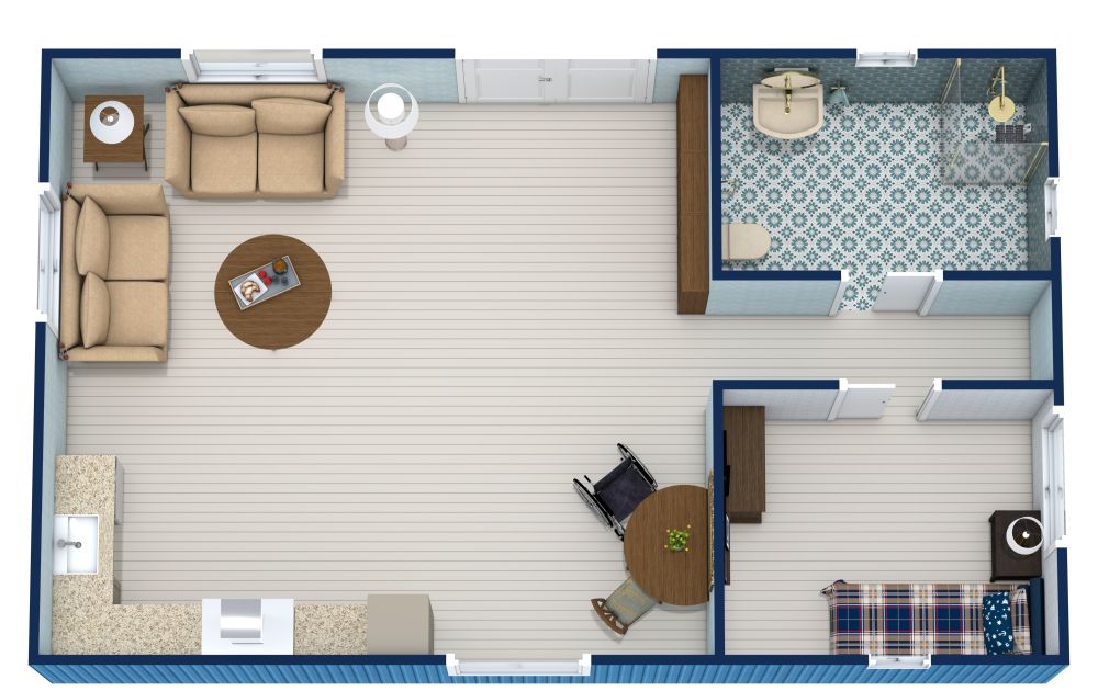 Wheelchair Floor Plan with Accessible Bathroom
