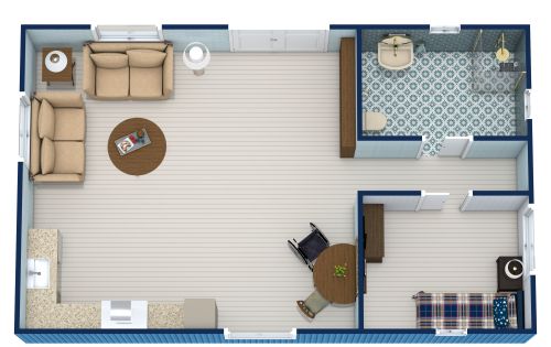 Wheelchair Floor Plan with Accessible Bathroom