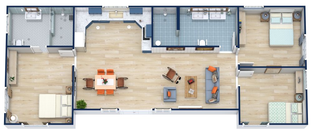Residential Floor Plan with ADA Bathroom