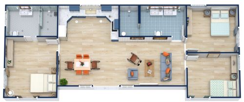 Residential Floor Plan with ADA Bathroom