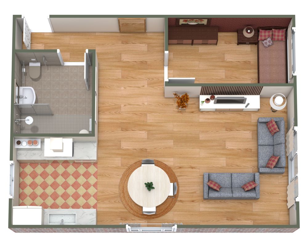 Floor Plan with Small ADA Bathroom