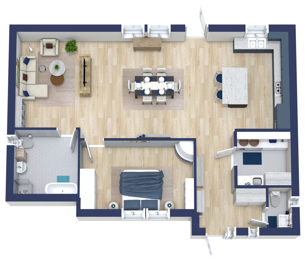 1200 sq ft House Open Floor Plan