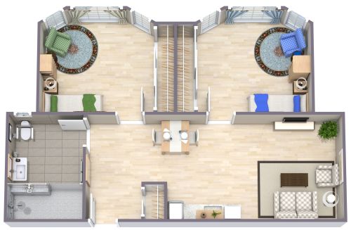 Two Bedroom Assisted Living Floor Plan