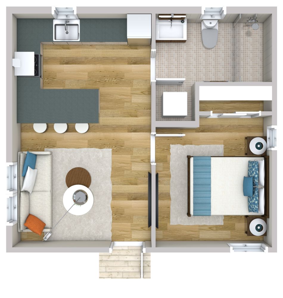 400 sq ft ADU Floor Plan